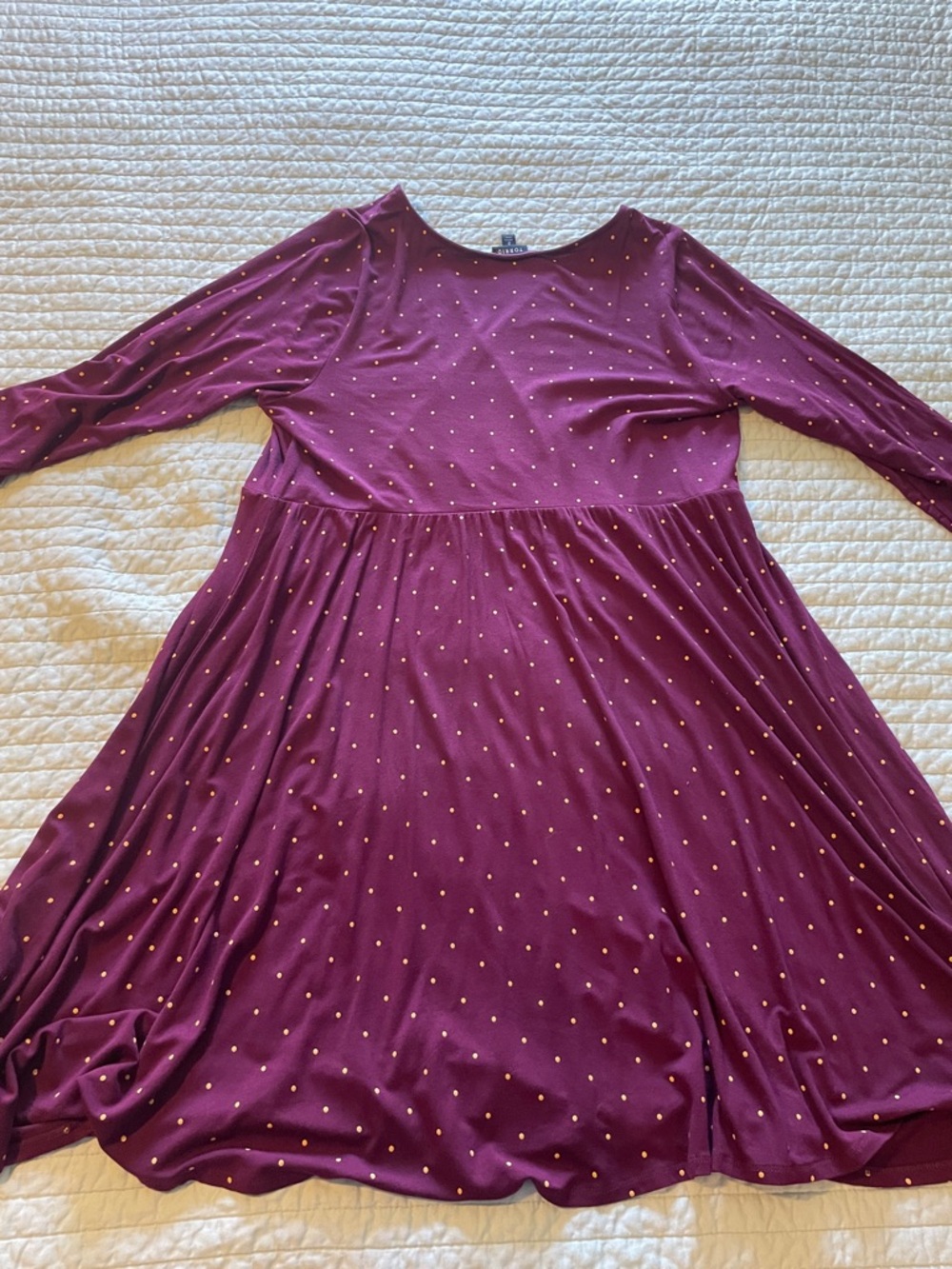 torrid Maroon Cross-Front Top Dress with Yellow Dots - Picture 5 of 5